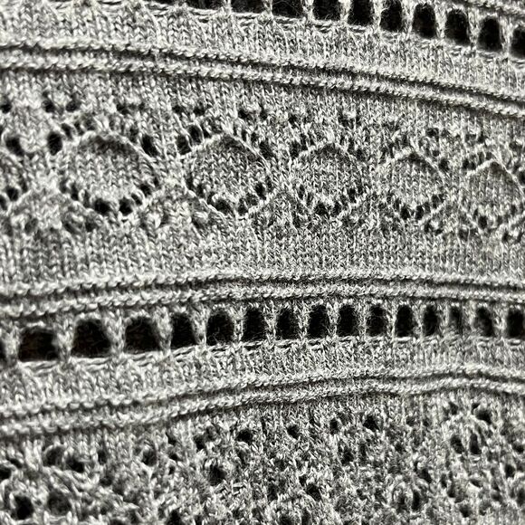 Torrid Gray Cotton Crochet Knit Button-Front Cropped Cardigan Women's 2X Boho - Picture 3 of 10